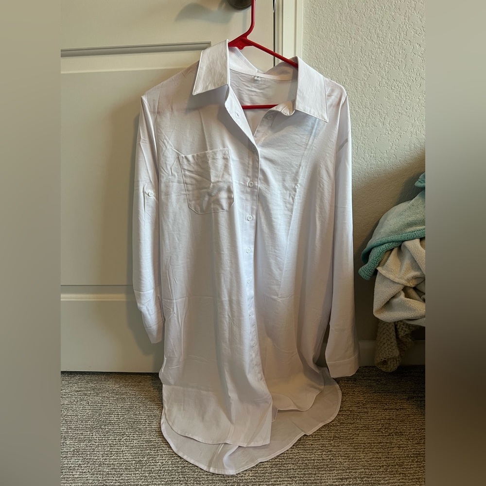 White Button Up Dress